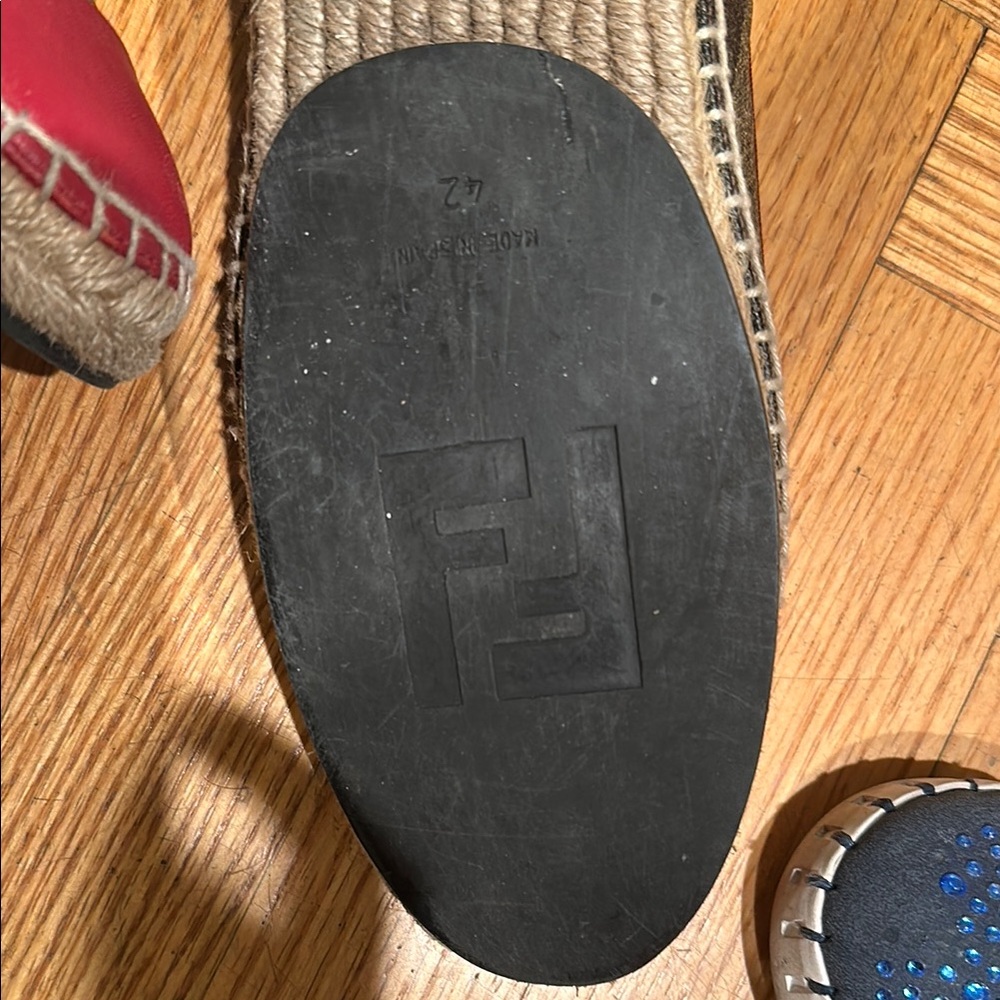 Fendi Dequin Stripe Espadrille Red and Black Espadrilles - new condition - EU 42 - Picture 8 of 9